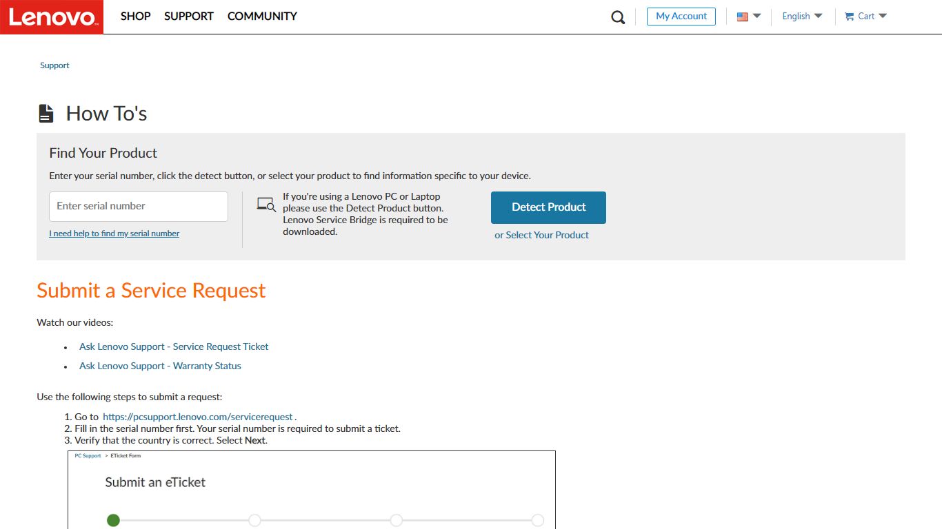 Submit a Service Request - Lenovo Support US